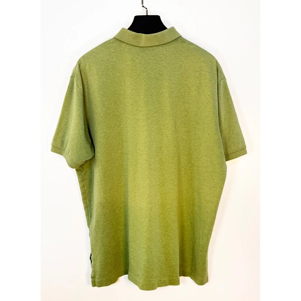 Polo Ralph Lauren Mens XL Sage Green Heathered Cotton Short Sleeve Polo Shirt
